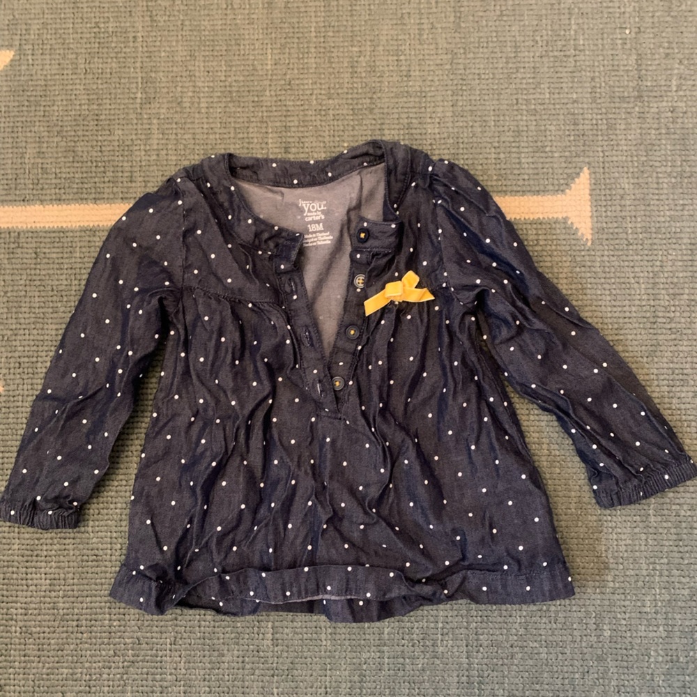 Carter’s Denim Polka Dot top size 18 months